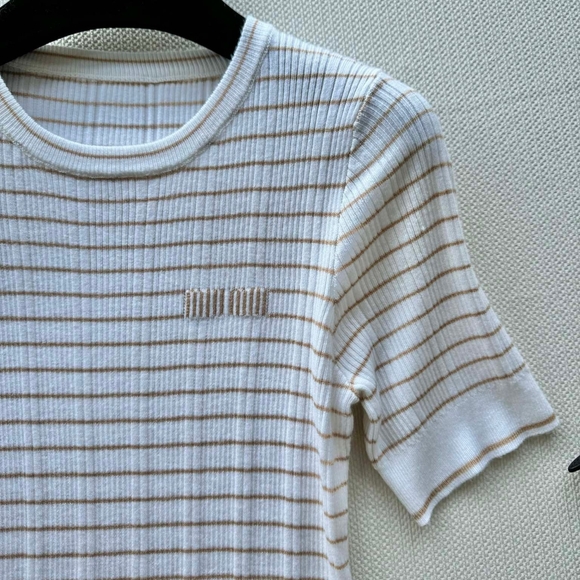 Miu Miu white striped knitted dress size M - Picture 4 of 5